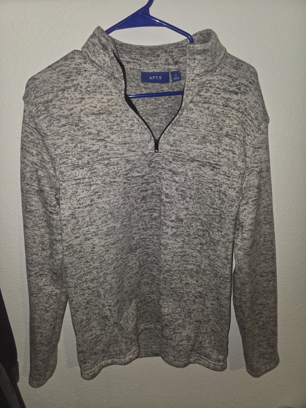 APT. 9 Men's Gray Marled Half-Zip Pullover Sweater